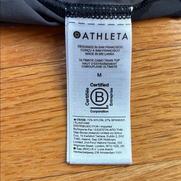 Athleta Womens Medium Black Camo Long Sleeve Shirt - Picture 4 of 4